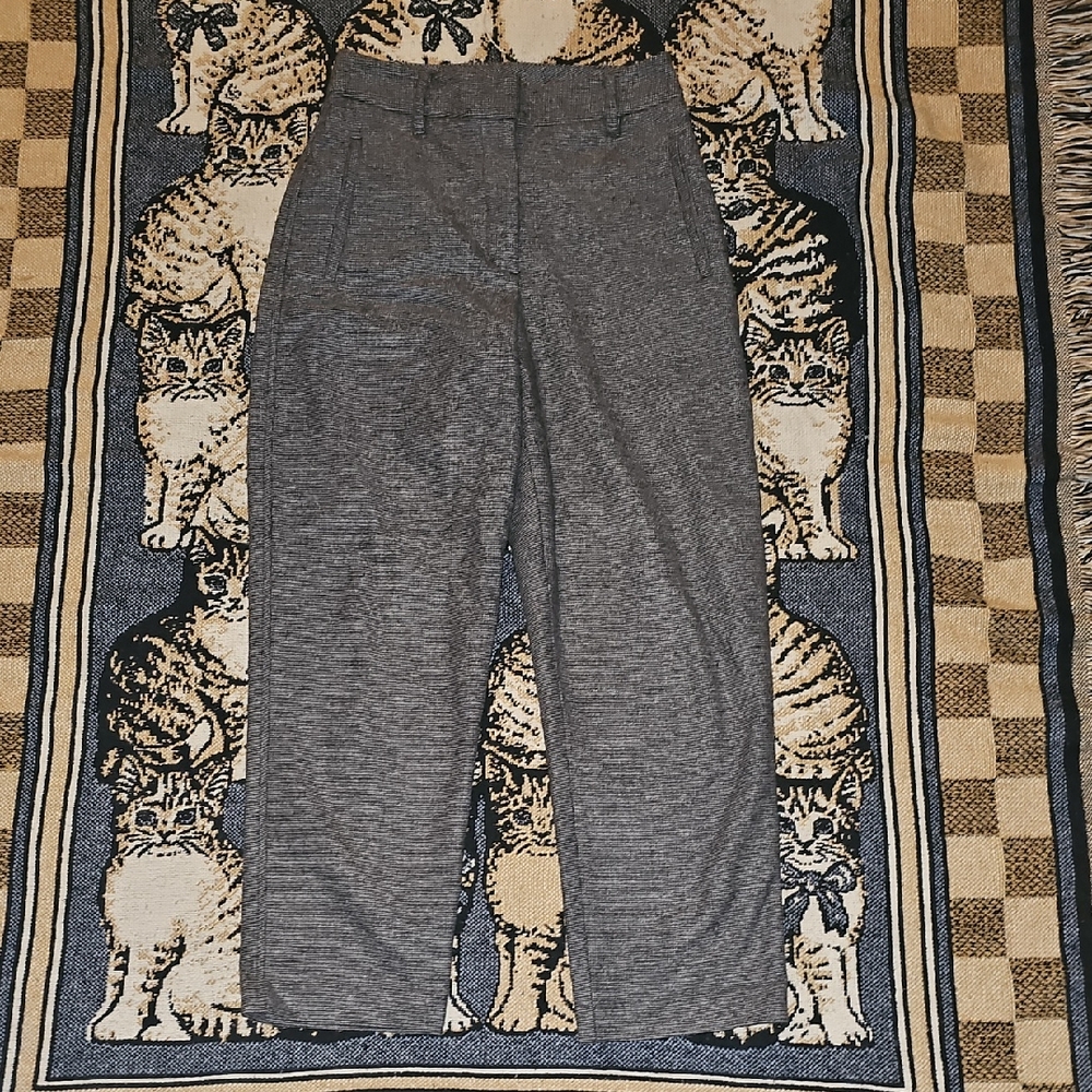Wilfred Wool Cahsmere Gray Textured Fabric Pants Straight Leg Aritzia I8